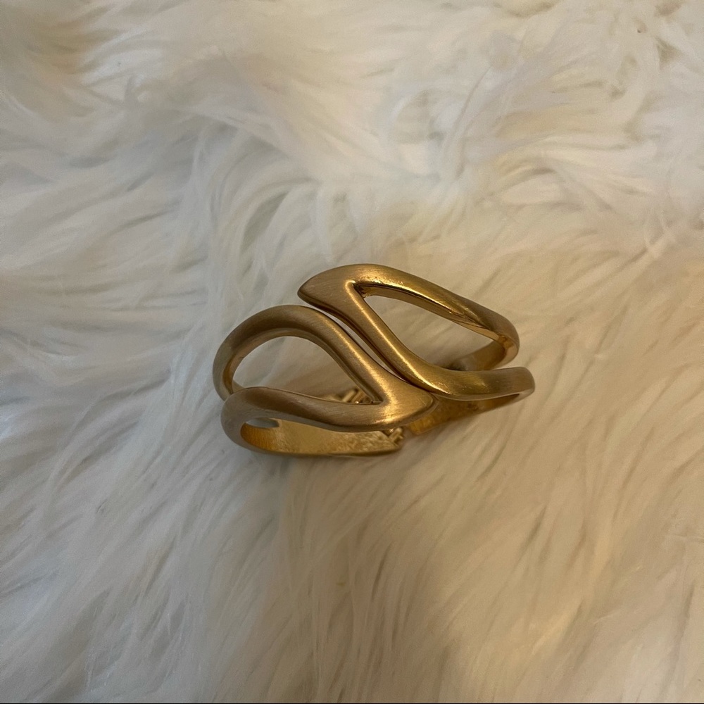 Gold Metal Hinge Cuff Bracelet